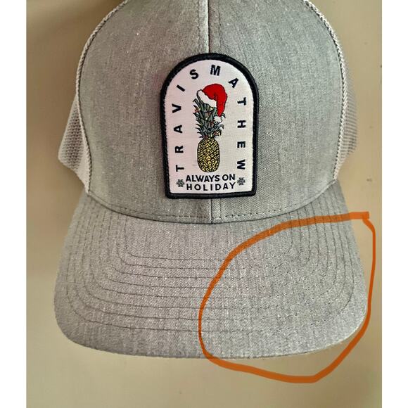 TRAVIS MATHEW FlexFit 110 Gray Trucker Snapback Cap 'Always on Holiday" - Picture 11 of 11